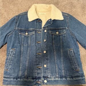 PacSun Denim Jacket with Cream Sherpa Lining